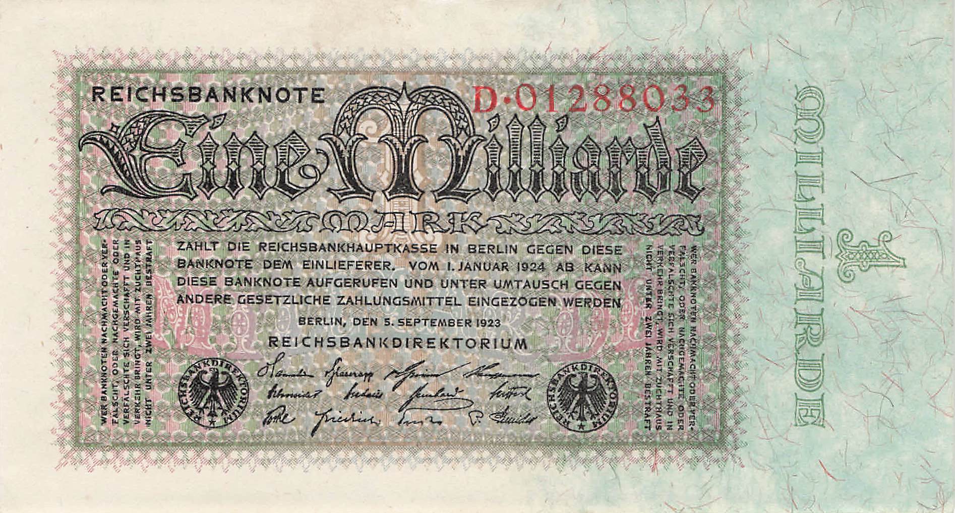 Ro.111 1 Milliarde Mark 1923